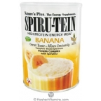 Nature`s Plus Kosher Spiru-Tein Shake Rice, Pea & Soy Protein Powder Banana 1.2 LB