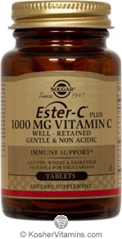 Solgar Kosher Ester-C Plus 1000 Mg Vitamin C 90 Tablets - Koshervitamins.com