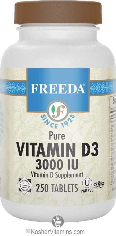 Freeda Kosher Vitamin D3 3000 IU 250 Tablets - Koshervitamins.com