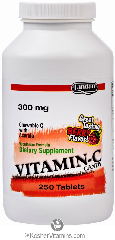Landau Kosher Vitamin C Candy 300 Mg Chewable Berry Flavor 250 Tablets -  Koshervitamins.com