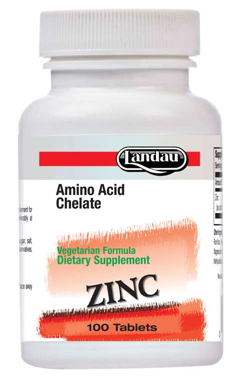 Landau Kosher Zinc (Amino Acid Chelate) 50 Mg 100 Tablets -  Koshervitamins.com