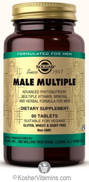 Solgar Male Multiple Vegetarian Suitable Not Certified Kosher 60 Tablets -  Koshervitamins.com