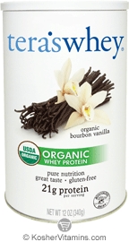 Tera's Whey Kosher Organic Protein Powder Dairy - Bourbon Vanilla 12 OZ -  Koshervitamins.com