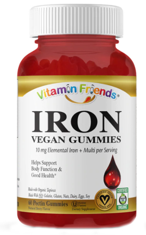 Vitamin Friends Kosher Chewable Iron 15 mg. Adult Gummies - Strawberry  Flavor 60 Gummies - Koshervitamins.com