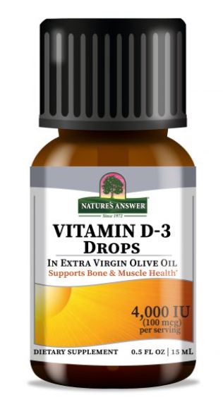 Natures Answer Kosher Liquid Vitamin D3 4000 IU (100 mcg) Drops 0.5 fl oz -  Koshervitamins.com