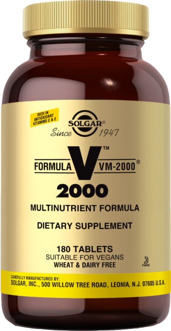 Solgar Kosher Formula VM-2000 Multi Vitamin & Mineral 180 Tablets -  Koshervitamins.com