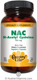 Country Life Kosher NAC N-Acetyl Cysteine 750 Mg 30 Vegetarian Capsules -  Koshervitamins.com