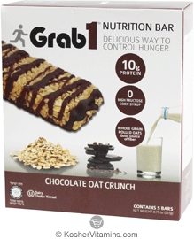 Grab1 Kosher Nutrition Bar 10g Protein Chocolate Oat Crunch Dairy Cholov  Yisroel 20 Bars - Koshervitamins.com