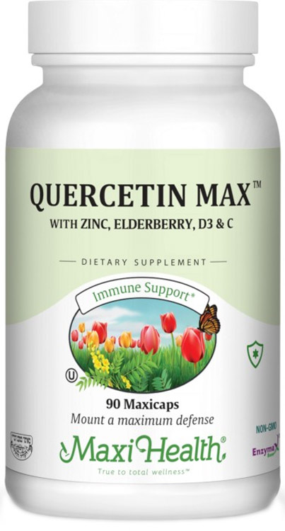 Maxi Health Kosher Quercetin Max - Vitamin C, D, Zinc plus Elderberry 90  Capsules - Koshervitamins.com