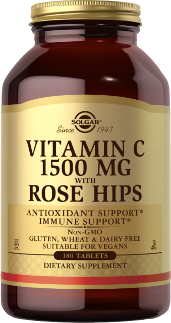 Solgar Kosher Vitamin C 1500 Mg with Rose Hips 180 Tablets -  Koshervitamins.com
