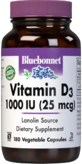 Bluebonnet Kosher Vitamin D3 1000 IU 180 Vegetable Capsules -  Koshervitamins.com