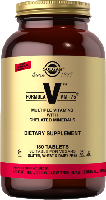 Solgar Kosher Formula VM-75 Multiple Vitamins with Chelated Minerals 180  Tablets - Koshervitamins.com