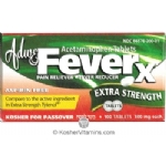 Adwe Kosher FeverX Pain Reliever Extra Strength (Compare to the active ingredient in Extra Strength Tylenol) - Passover 100 Caplets